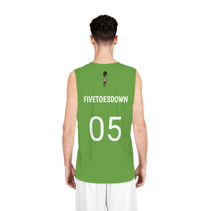 Five Toes Down Air Amputee Basketball Jersey Green