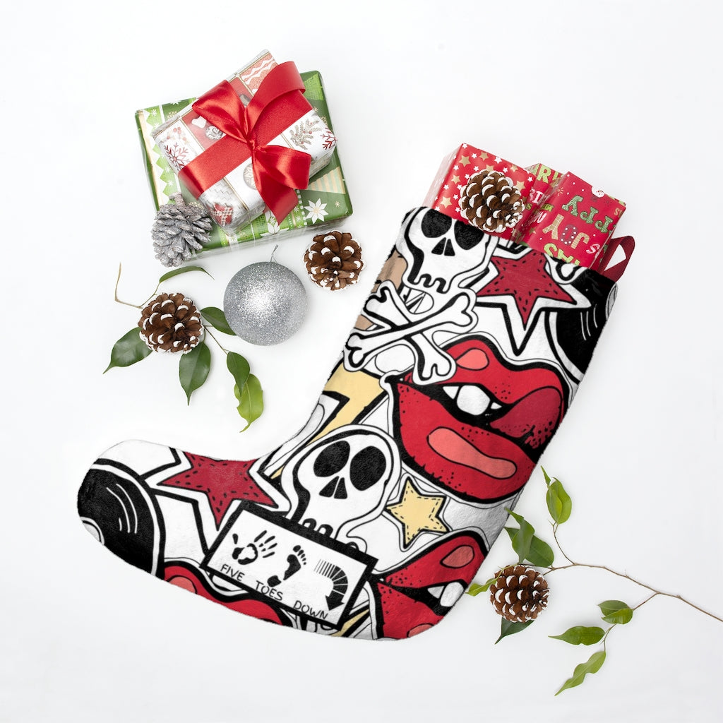 Five Toes Down Skull Christmas Stockings