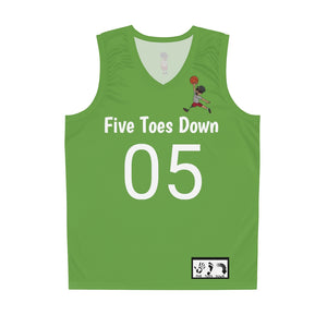 Five Toes Down Air Amputee Basketball Jersey Green