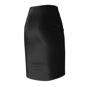 Five Toes Down Flowers Blk Women's Pencil Skirt