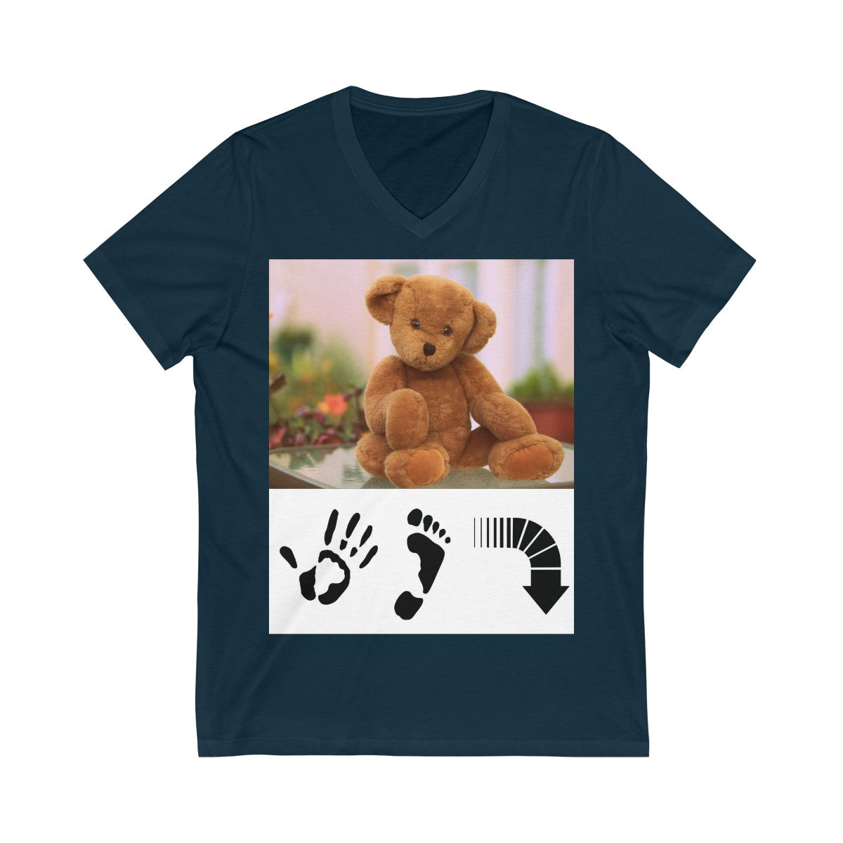 Five Toes Down Teddy Unisex V-Neck Tee